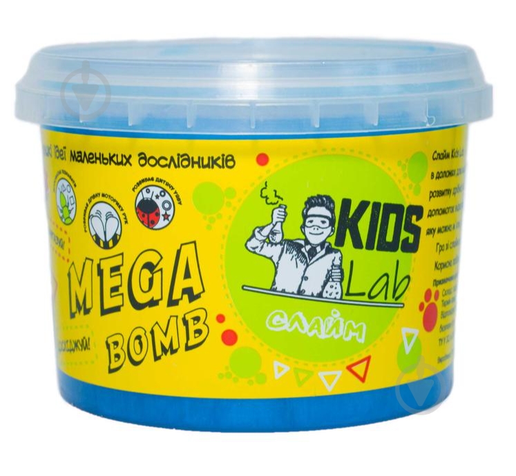 Слайм KIDS LAB №07 голубой 350 г 0100 - фото 2 Слайм KIDS LAB №07 голубой 350 г 0100 - фото 2
