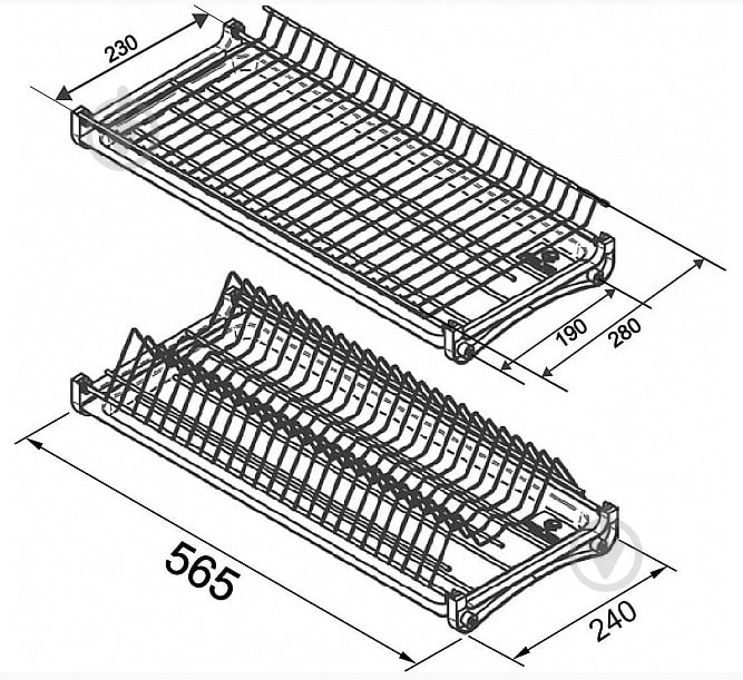 Сушарка для посуду DC 600 мм біла термопластичне покриття - фото 2
