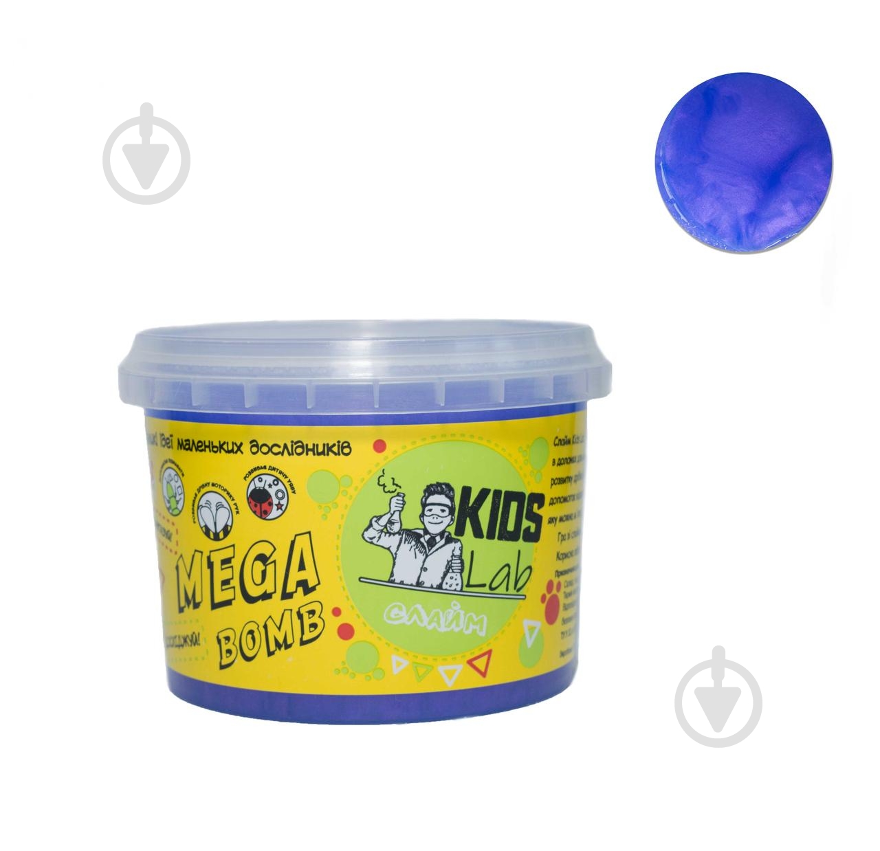 Слайм KIDS LAB №12 синий 350 г 0105 - фото 2 Слайм KIDS LAB №12 синий 350 г 0105 - фото 2