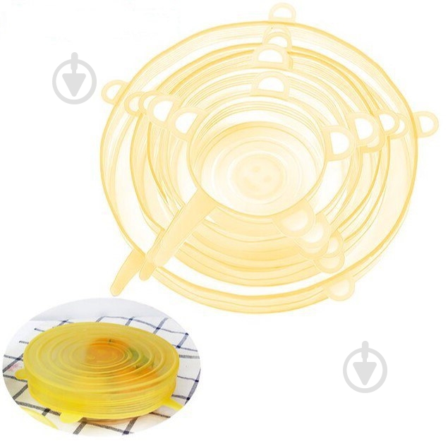 Набор крышек силиконовых 6 шт. в ассортименте - фото 1