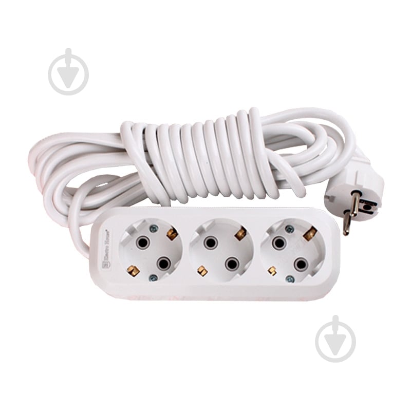 Удлинитель бытовой ElectroHouse с заземлением 3 гн. белый 10 м EH-2259 - фото 1