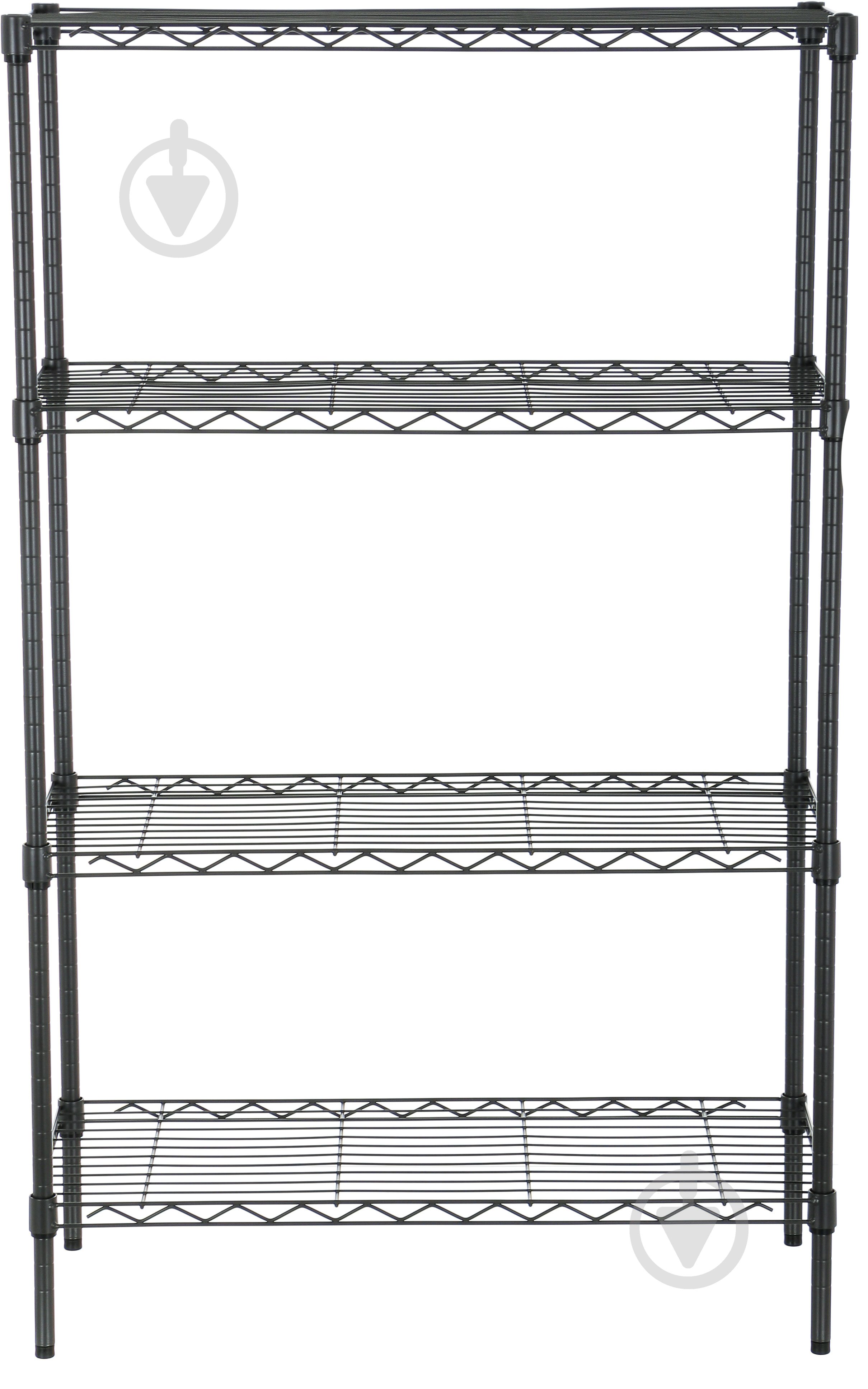 Стеллаж 1200x750x350 мм Проволочные серый металл полки 4 шт. крашенный - фото 2