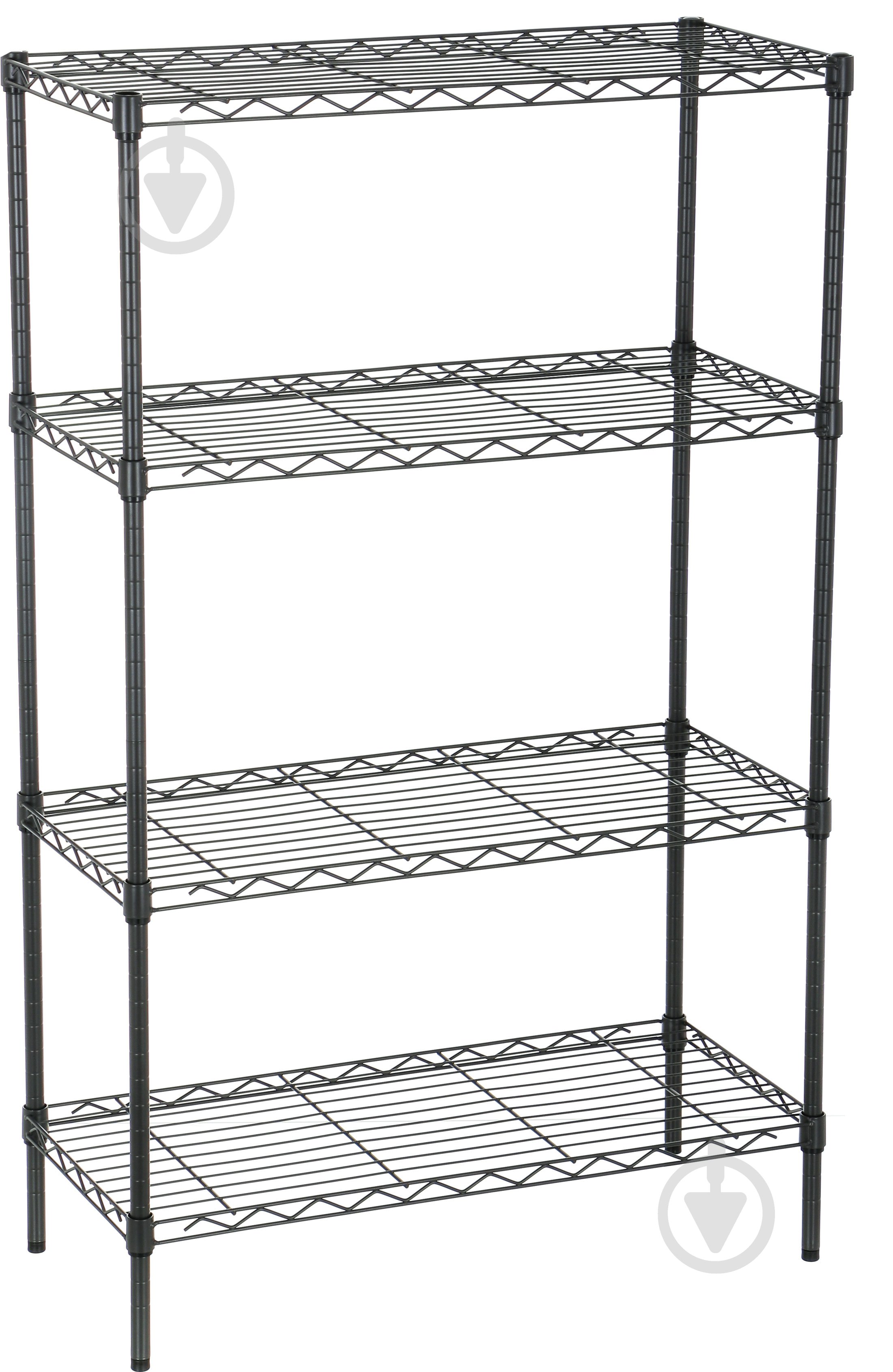 Стеллаж 1200x750x350 мм Проволочные серый металл полки 4 шт. крашенный - фото 1