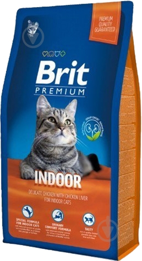 Корм Brit Premium Adult Indoor курица 1,5 кг - фото 1 Корм Brit Premium Adult Indoor курица 1,5 кг - фото 1