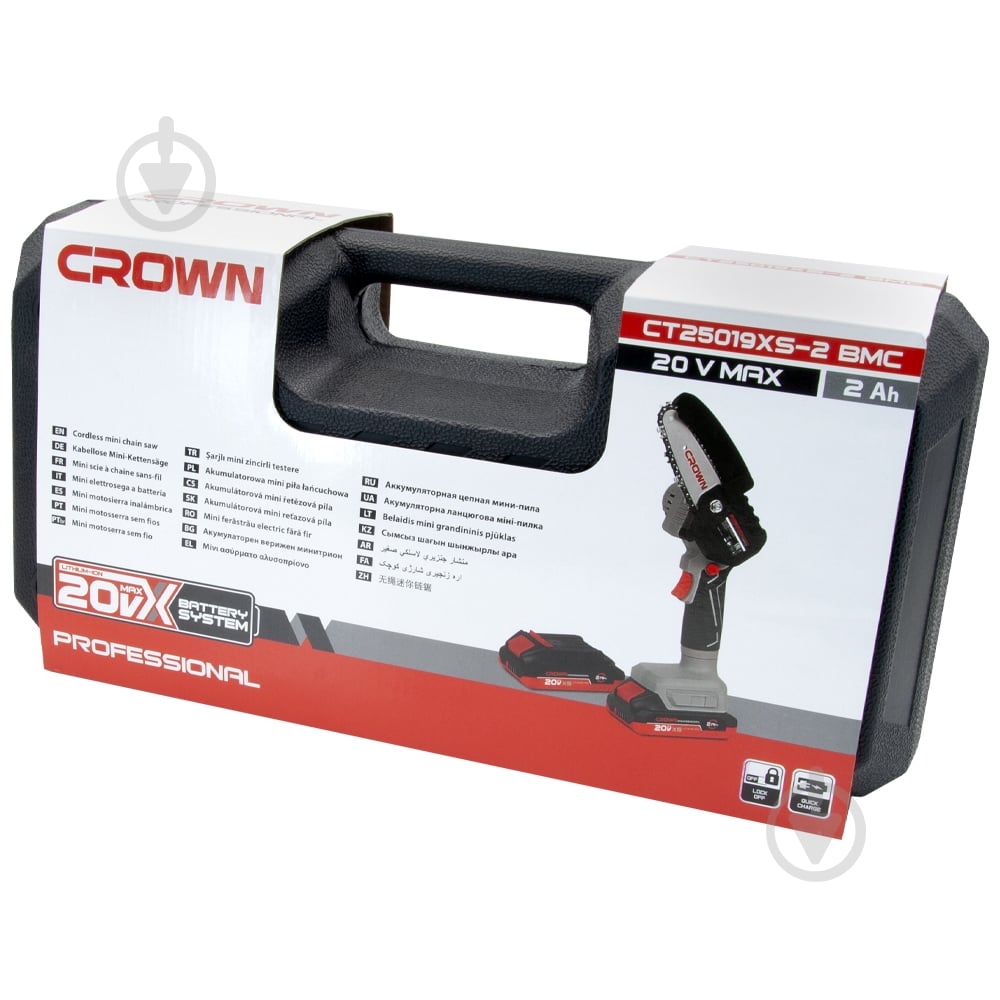 Пила мини аккумуляторная Crown Аккумуляторная минипила цепная CROWN CT25019XS-2 BMC - фото 7