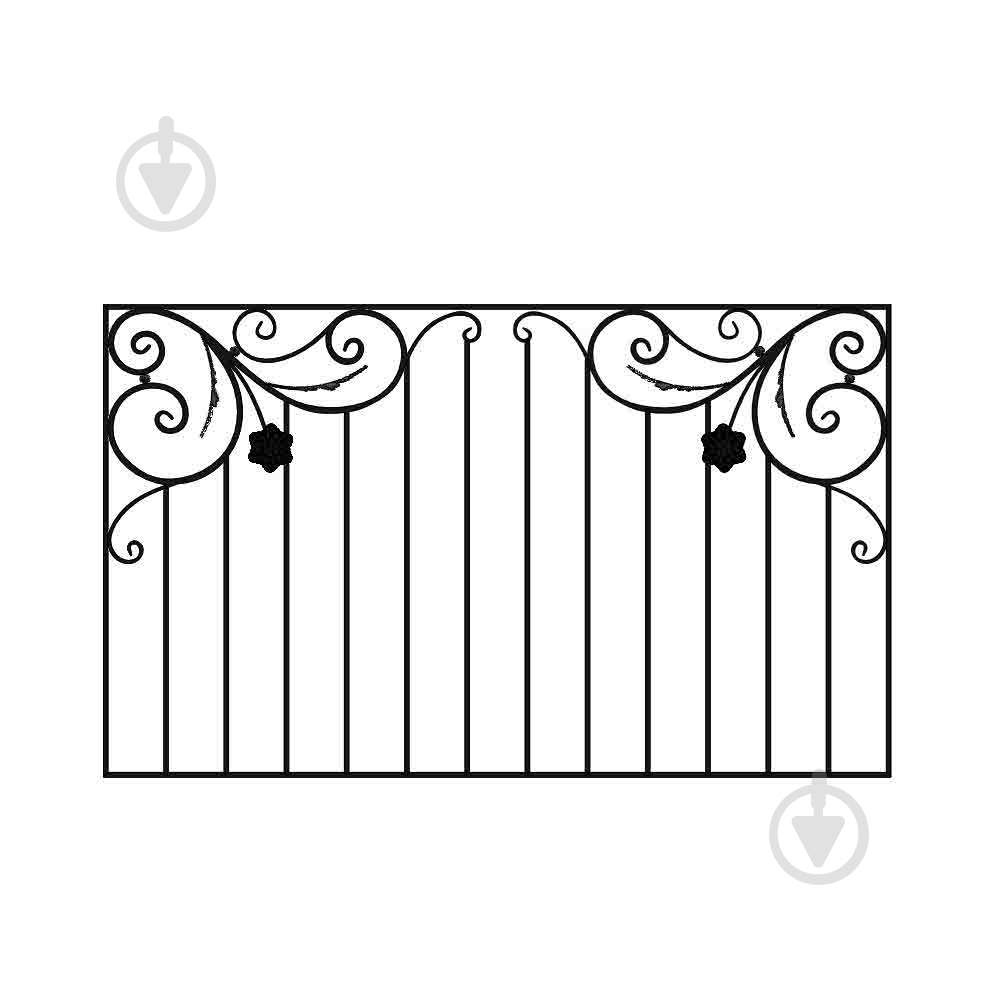 Решітка на вікно КР-58 2000х1200 мм (комплект елементів) - фото 1