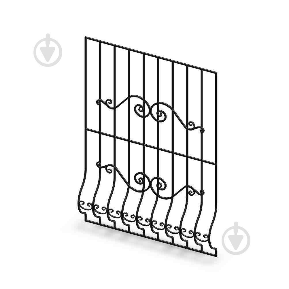 Решетка на окно КР-66 1335х1900 мм (комплект элементов) - фото 1