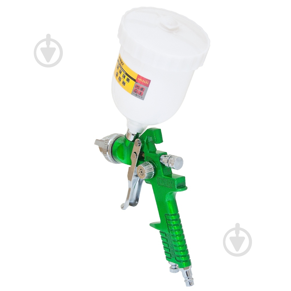 Краскораспылитель пневматический Sigma HVLP Ø 1.3 + 1,7 мм с верхним баком (зеленый) 6812121 - фото 3 Краскораспылитель пневматический Sigma HVLP Ø 1.3 + 1,7 мм с верхним баком (зеленый) 6812121 - фото 3