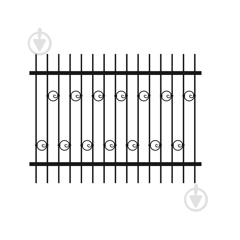 Решетка на окно КР-67 2000х1500 мм (комплект элементов) - фото 1