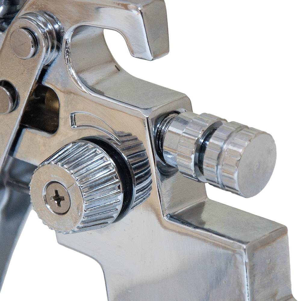 Краскораспылитель пневматический Sigma HVLP Ø 1.3+1.8 мм (хром) с верхним баком (пластиковый) 6812151 - фото 4