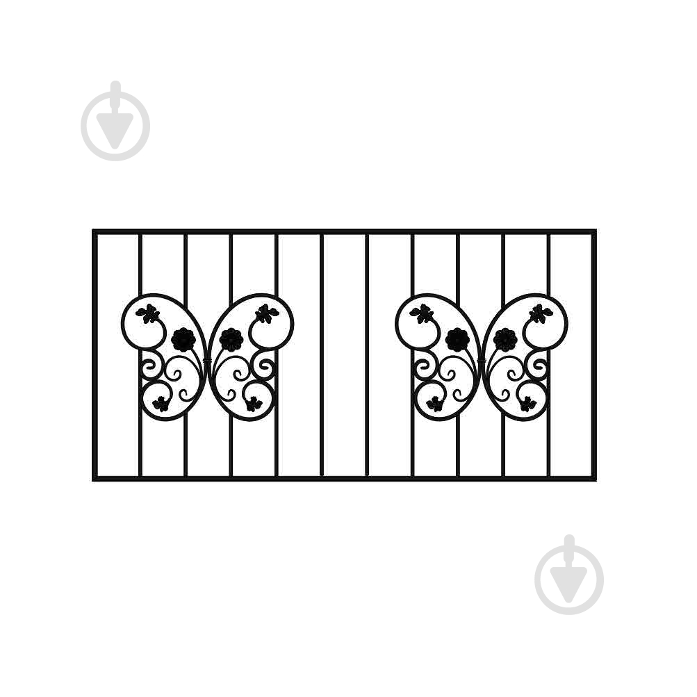 Решітка на вікно КР-77 2000х1000 мм(комплект елементів) - фото 1 Решітка на вікно КР-77 2000х1000 мм(комплект елементів) - фото 1