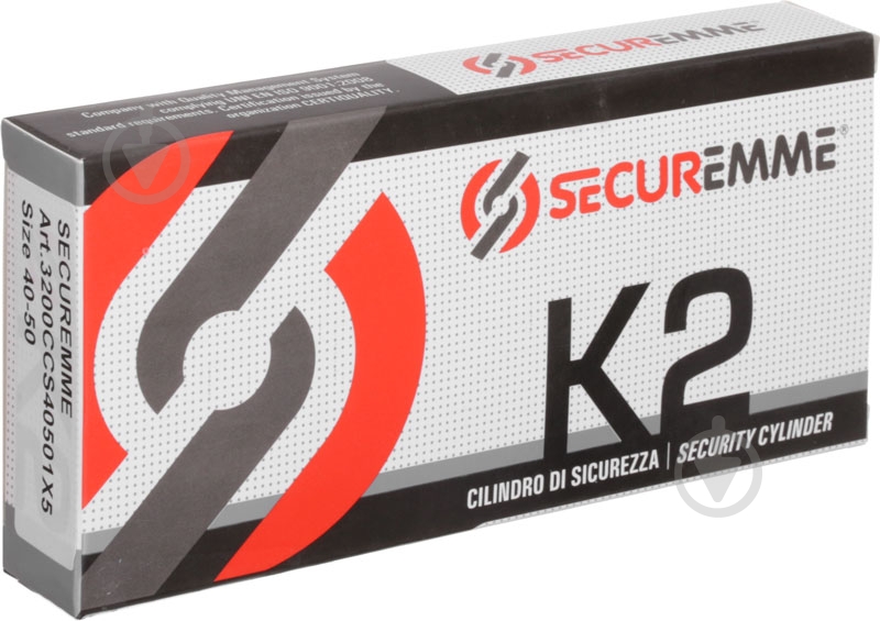 Цилиндр Securemme К2 3200CCS40501X5 40x50 ключ-ключ 90 мм матовый никель - фото 3