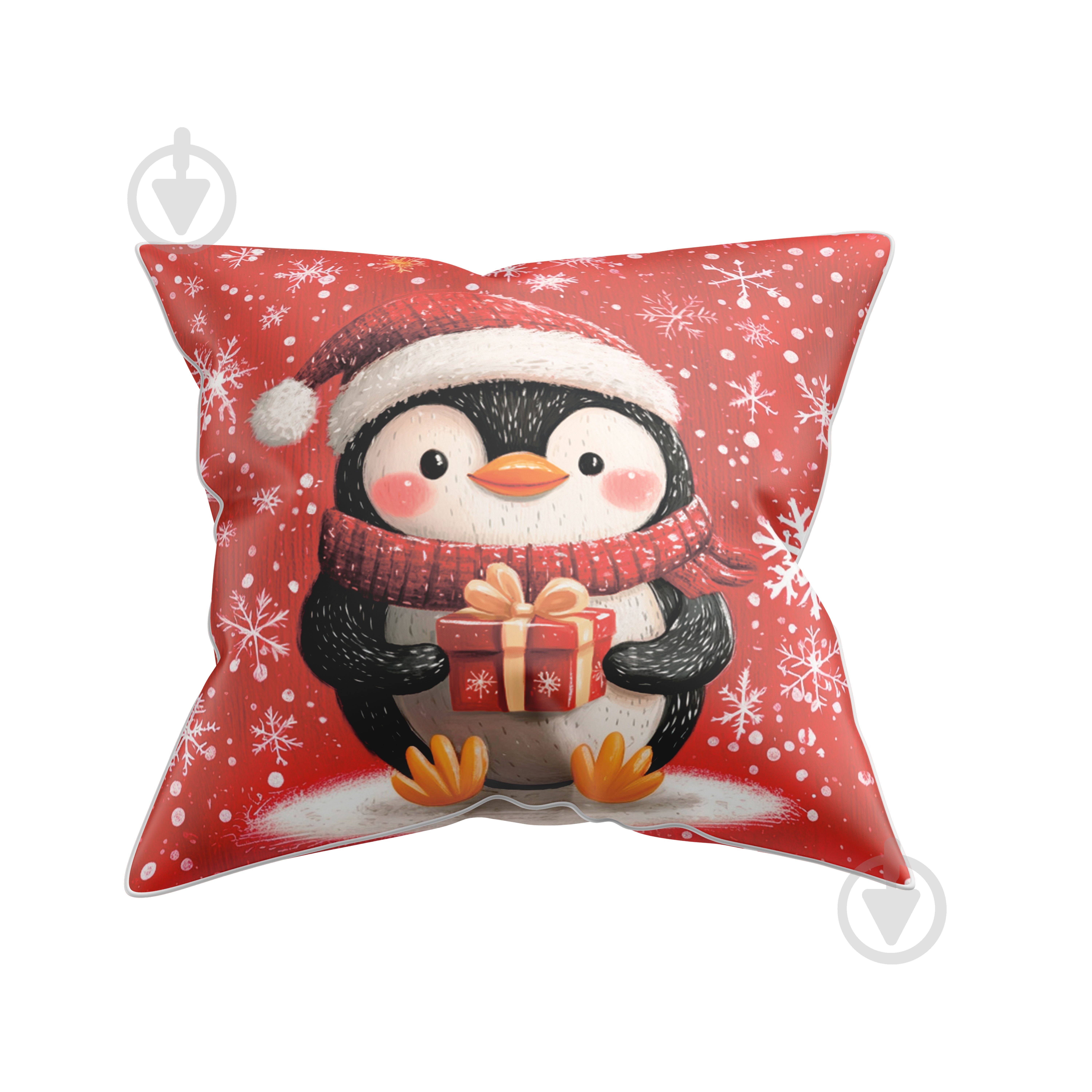 Подушка декоративна PENGIUN 45x45 см червоний із малюнком La Nuit - фото 1