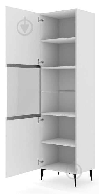 Вітрина BIM Furniture Ravenna 1д 2150х600х420 мм чорний матовий / білий матовий (RAVENNA_B_FOILED_MDF_GLASS_CAS) - фото 2 Вітрина BIM Furniture Ravenna 1д 2150х600х420 мм чорний матовий / білий матовий (RAVENNA_B_FOILED_MDF_GLASS_CAS) - фото 2