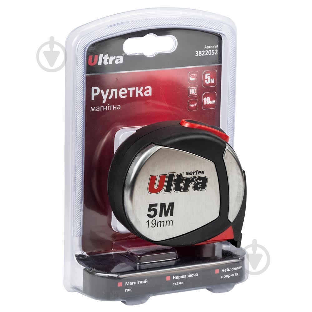 Рулетка Ultra магнитное, нейлоновое покрытие 3822052 5  м x 19  мм - фото 4