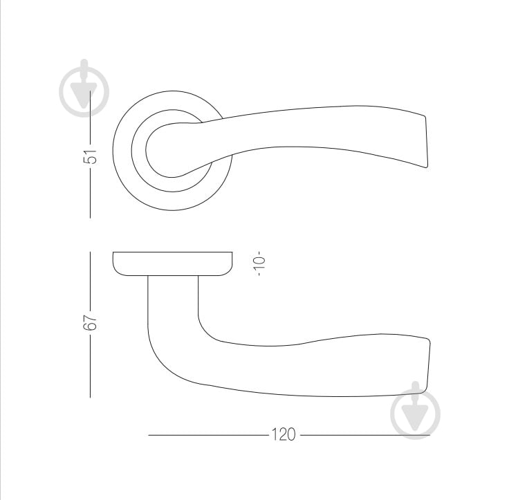 Ручка на розетке Linde A-2003 SN/CP матовый никель/полированный хром - фото 3 Ручка на розетке Linde A-2003 SN/CP матовый никель/полированный хром - фото 3
