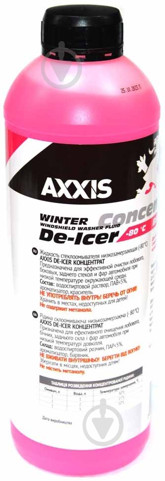 Омыватель стекла Axxis Бабл-гам зима -80 °С 1 л - фото 3 Омыватель стекла Axxis Бабл-гам зима -80 °С 1 л - фото 3