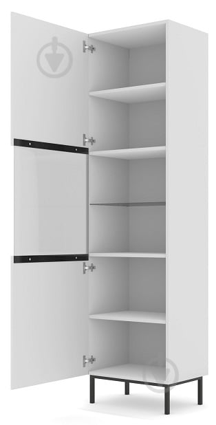 Вітрина BIM Furniture Ravenna 1д 2170х600х420 мм чорний матовий / білий матовий (RAVENNA_B_FOILED_MDF_GLASS_CAS) - фото 2 Вітрина BIM Furniture Ravenna 1д 2170х600х420 мм чорний матовий / білий матовий (RAVENNA_B_FOILED_MDF_GLASS_CAS) - фото 2