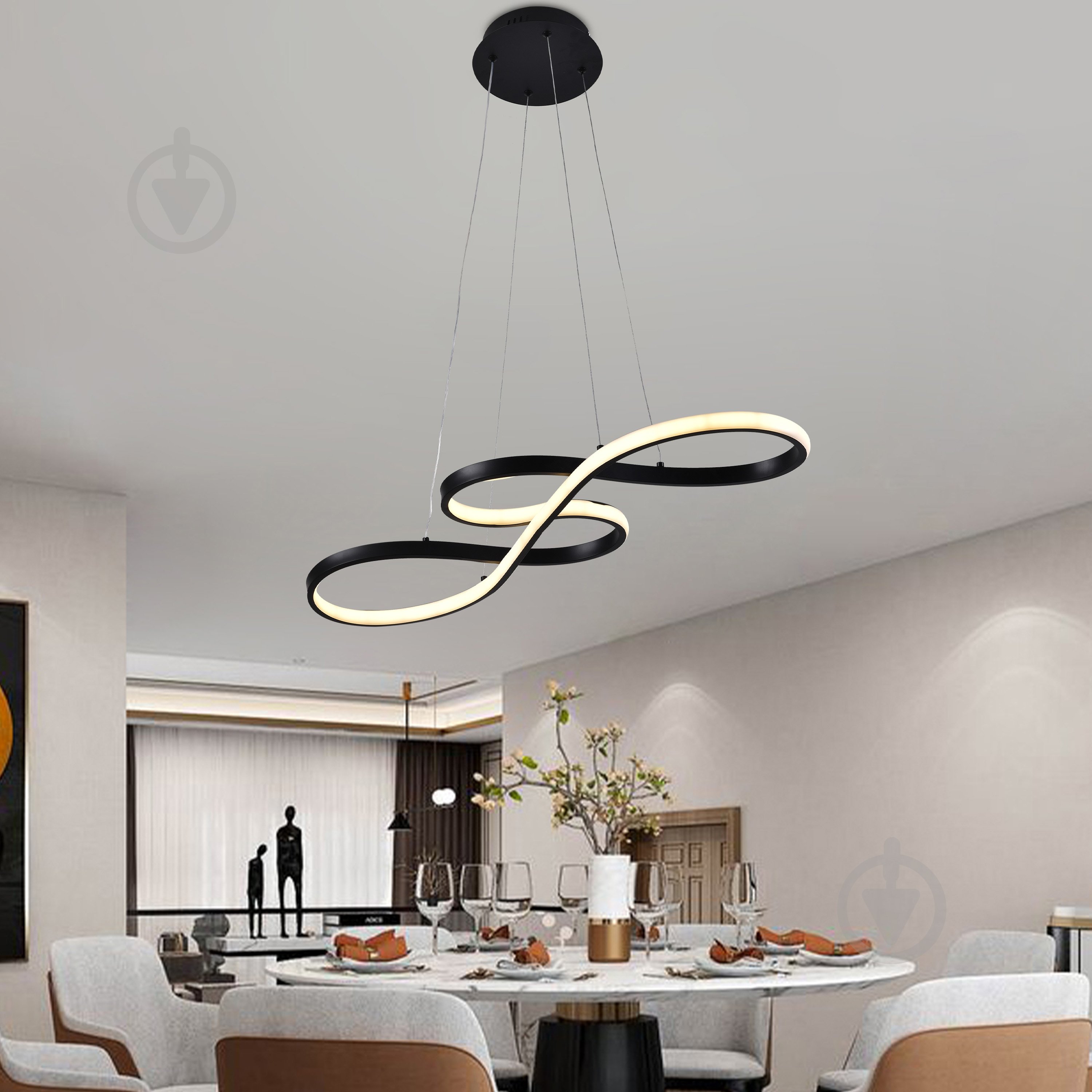Люстра Miorro LED Amare 1x64 Вт LED-модуль чорний 51-313-010 - фото 4