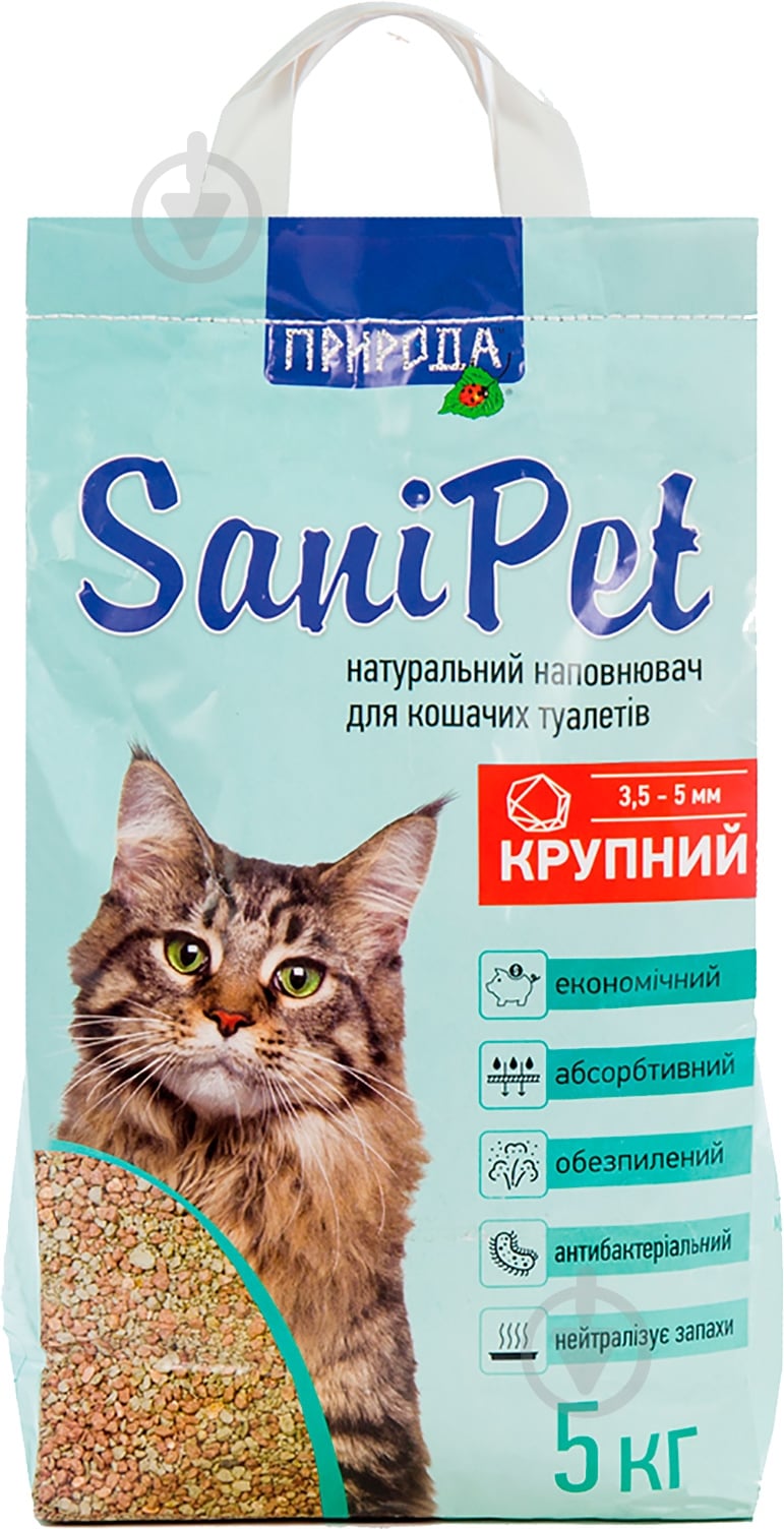 Наповнювач Природа бентонітовий SANI PET крупний 5кг - фото 1