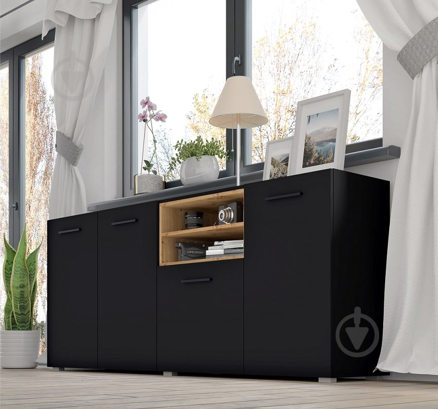Комод BIM Furniture Anette 1510x860x440 мм черный матовый/дуб артизан (ANETTE_L_151_CM_DA) - фото 4