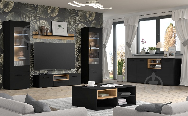 Комод BIM Furniture Anette 1980x860x440 мм черный матовый/дуб артизан (ANETTE_C_198_CM_DA) - фото 5