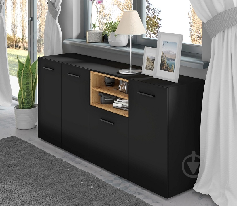 Комод BIM Furniture Anette 1980x860x440 мм черный матовый/дуб артизан (ANETTE_C_198_CM_DA) - фото 6
