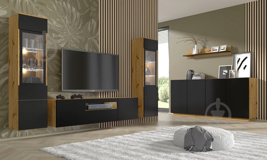 Комод BIM Furniture Aura 1980x890x410 мм дуб артізан/чорний матовий (AURA_KOM4D_DA) - фото 6 Комод BIM Furniture Aura 1980x890x410 мм дуб артізан/чорний матовий (AURA_KOM4D_DA) - фото 6