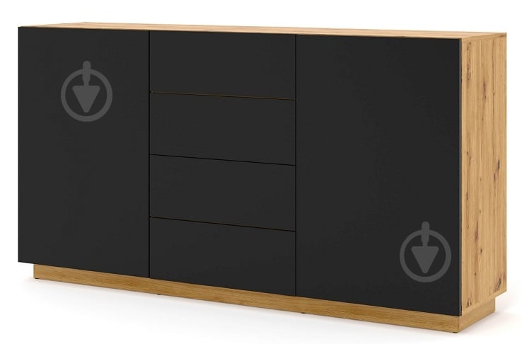 Комод BIM Furniture Aura 1640x890x410 мм дуб артізан/чорний матовий (AURA_KOM2D4S_DA) - фото 1 Комод BIM Furniture Aura 1640x890x410 мм дуб артізан/чорний матовий (AURA_KOM2D4S_DA) - фото 1