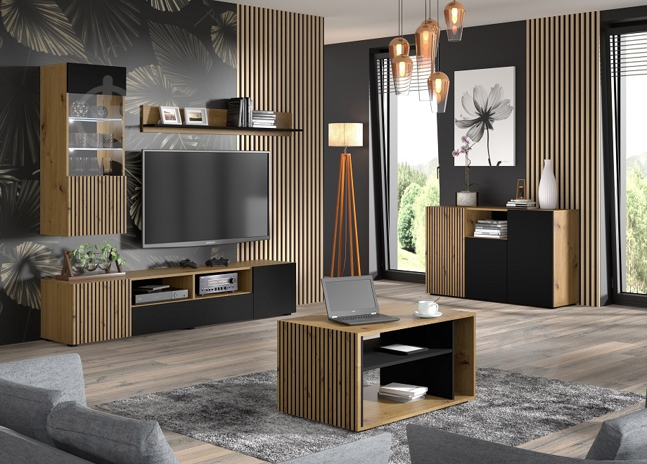 Комод BIM Furniture Auris 3д 1350x820x420 мм дуб артізан/чорний матовий (AURIS_KOM3D_DA_CM) - фото 6 Комод BIM Furniture Auris 3д 1350x820x420 мм дуб артізан/чорний матовий (AURIS_KOM3D_DA_CM) - фото 6