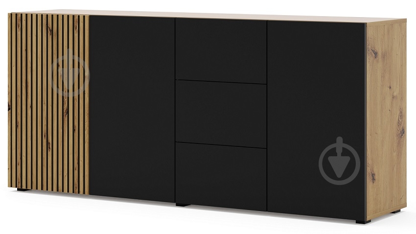 Комод BIM Furniture Auris 3д3ш 1800x820x420 мм дуб артізан/чорний матовий (AURIS_KOM_3D3S_DA) - фото 1 Комод BIM Furniture Auris 3д3ш 1800x820x420 мм дуб артізан/чорний матовий (AURIS_KOM_3D3S_DA) - фото 1
