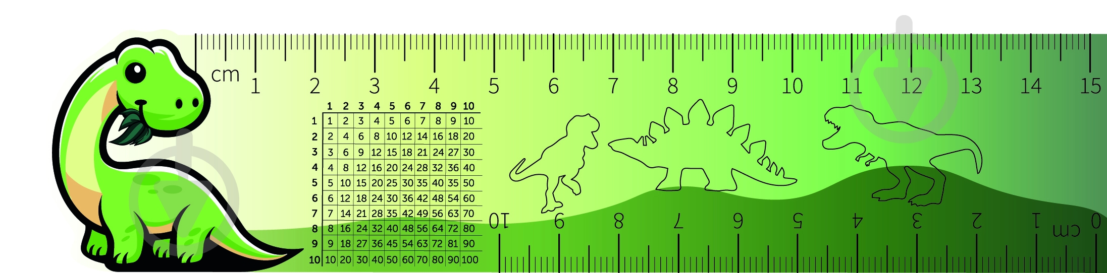 Линейка Дино 15 см - фото 1