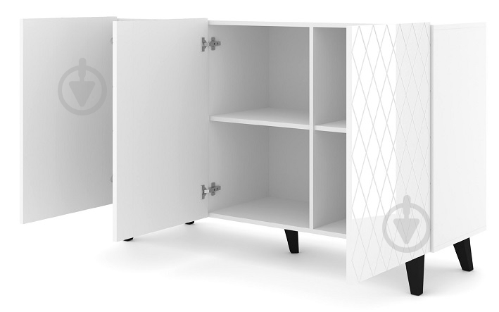 Комод BIM Furniture Diuna HG 1450x900x420 мм черный/белый матовый/белый глянец (DIUNA_COM_145_3D_WM_WG_BL) - фото 2 Комод BIM Furniture Diuna HG 1450x900x420 мм черный/белый матовый/белый глянец (DIUNA_COM_145_3D_WM_WG_BL) - фото 2