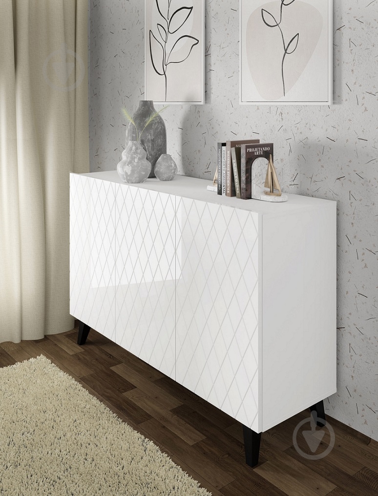 Комод BIM Furniture Diuna HG 1450x900x420 мм черный/белый матовый/белый глянец (DIUNA_COM_145_3D_WM_WG_BL) - фото 7 Комод BIM Furniture Diuna HG 1450x900x420 мм черный/белый матовый/белый глянец (DIUNA_COM_145_3D_WM_WG_BL) - фото 7