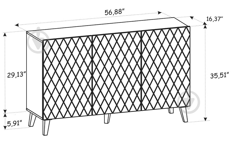 Комод BIM Furniture Diuna HG 1450x900x420 мм черный/белый матовый/белый глянец (DIUNA_COM_145_3D_WM_WG_BL) - фото 3 Комод BIM Furniture Diuna HG 1450x900x420 мм черный/белый матовый/белый глянец (DIUNA_COM_145_3D_WM_WG_BL) - фото 3