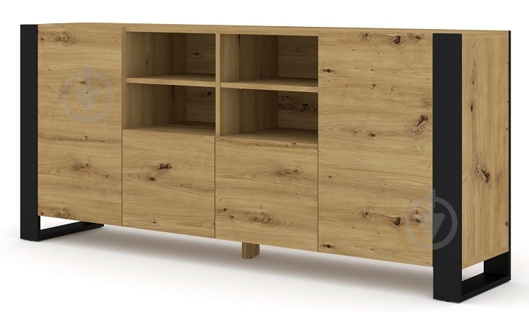 Комод BIM Furniture Mondi 1880x840x400 мм чорний матовий/дуб артізан (MONDI_KOM_2D2K_188_DA) - фото 1 Комод BIM Furniture Mondi 1880x840x400 мм чорний матовий/дуб артізан (MONDI_KOM_2D2K_188_DA) - фото 1