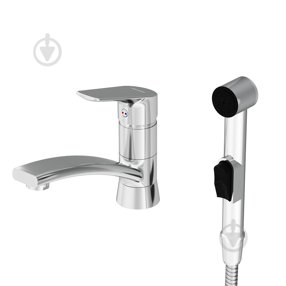 Смеситель для умывальника Damixa 770230000 Origin Bit, с гигиеническим душем - фото 1 Смеситель для умывальника Damixa 770230000 Origin Bit, с гигиеническим душем - фото 1