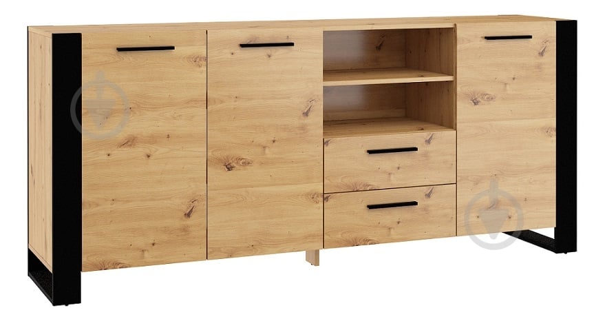 Комод BIM Furniture Nuka 3д2ш 1970x870x450 мм чорний матовий/дуб артізан (NUKA_D_ARTISAN) - фото 1 Комод BIM Furniture Nuka 3д2ш 1970x870x450 мм чорний матовий/дуб артізан (NUKA_D_ARTISAN) - фото 1