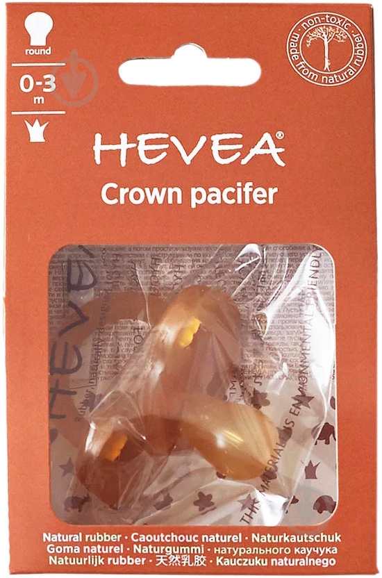 Соска-пустышка Hevea круглая CROWN 0-3 - фото 16 Соска-пустышка Hevea круглая CROWN 0-3 - фото 16