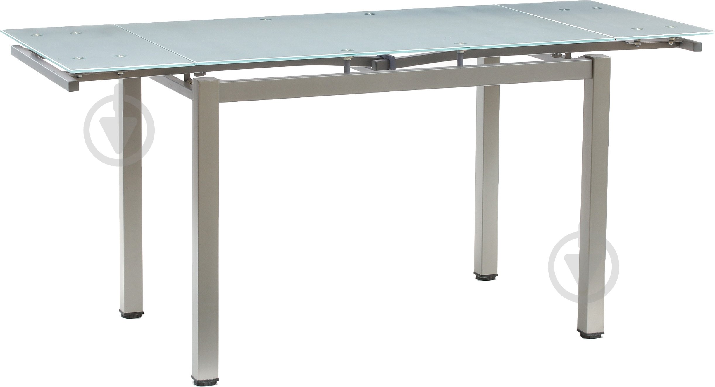 Стол обеденный Crystal grey стеклянный 1100х700х750 светло-серый/серый - фото 2
