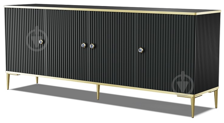 Комод BIM Furniture Petra 4д 1820x730x400 мм золотий/чорний матовий (PETRA_CABINET_182_4D_BLACK_MAT) - фото 1