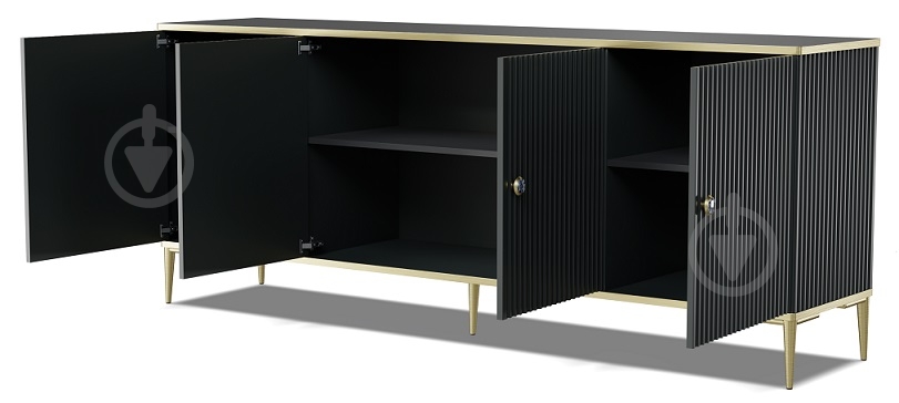 Комод BIM Furniture Petra 4д 1820x730x400 мм золотий/чорний матовий (PETRA_CABINET_182_4D_BLACK_MAT) - фото 2