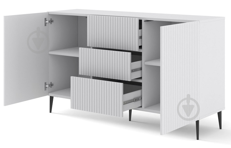 Комод BIM Furniture Ravenna 2д3ш 1500x870x420 мм чорний матовий/білий матовий (RAVENNA_B_FOILED_MDF_CABINET_2) - фото 2 Комод BIM Furniture Ravenna 2д3ш 1500x870x420 мм чорний матовий/білий матовий (RAVENNA_B_FOILED_MDF_CABINET_2) - фото 2