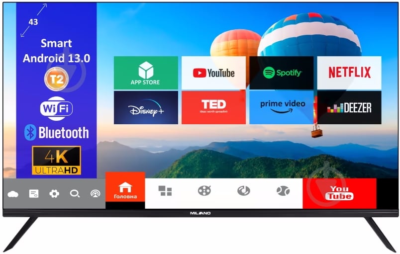 Телевизор Milano 43UHDT2S13N23 4K UHD - фото 1