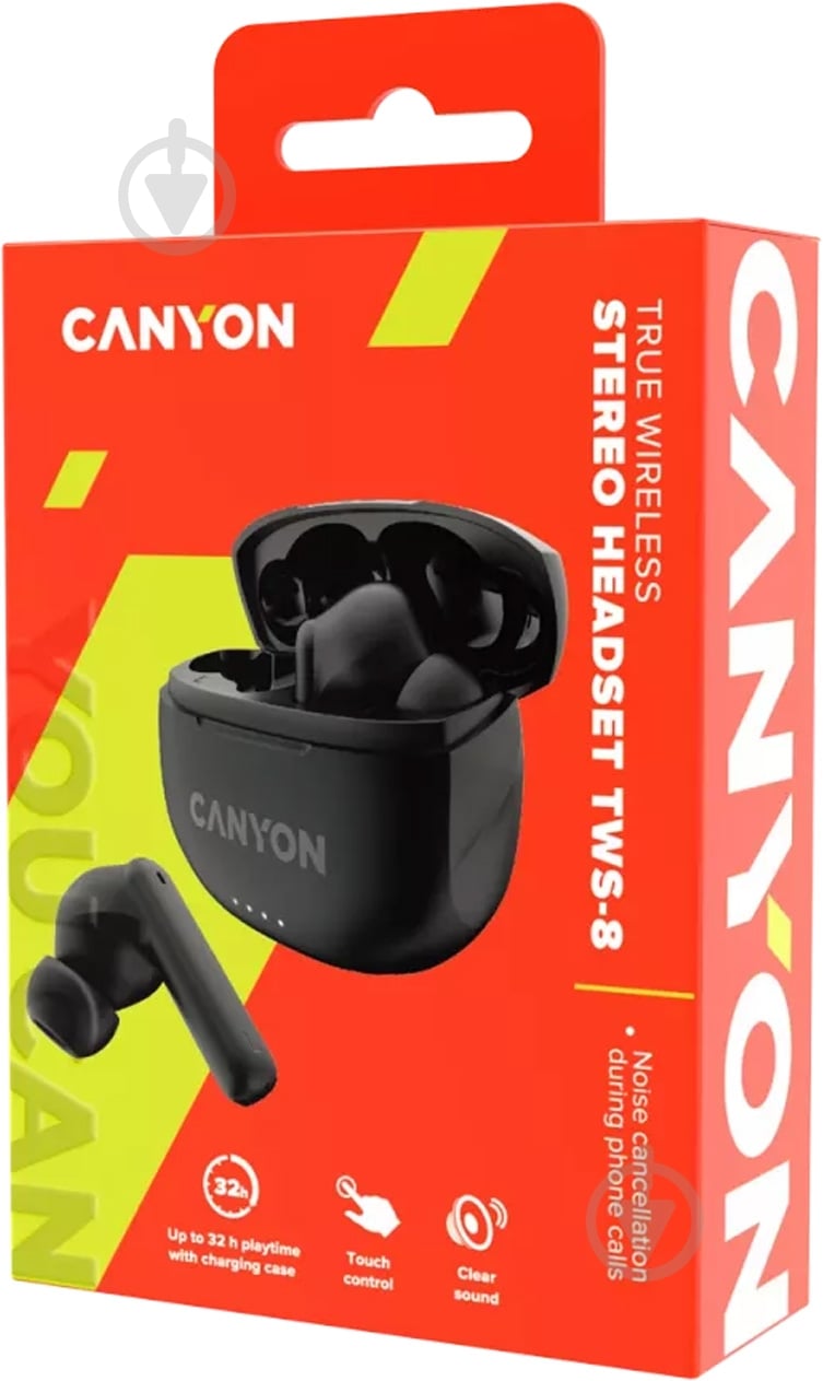 Bluetooth-гарнітура Canyon black (CNS-TWS8B) - фото 5
