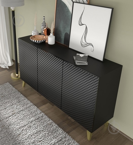 Комод BIM Furniture Ravenna 3д 1500x870x420 мм золотой/чорный (RAVENNA_PC_DIAMOND_MDF_HG_CABI) - фото 3
