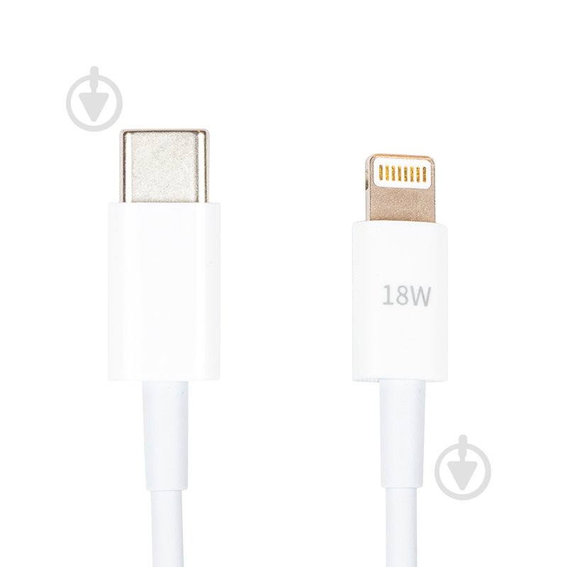 Кабель PowerPlant USB Type-C - Lightning 18W 1 м 1 м white (CA913268) - фото 1