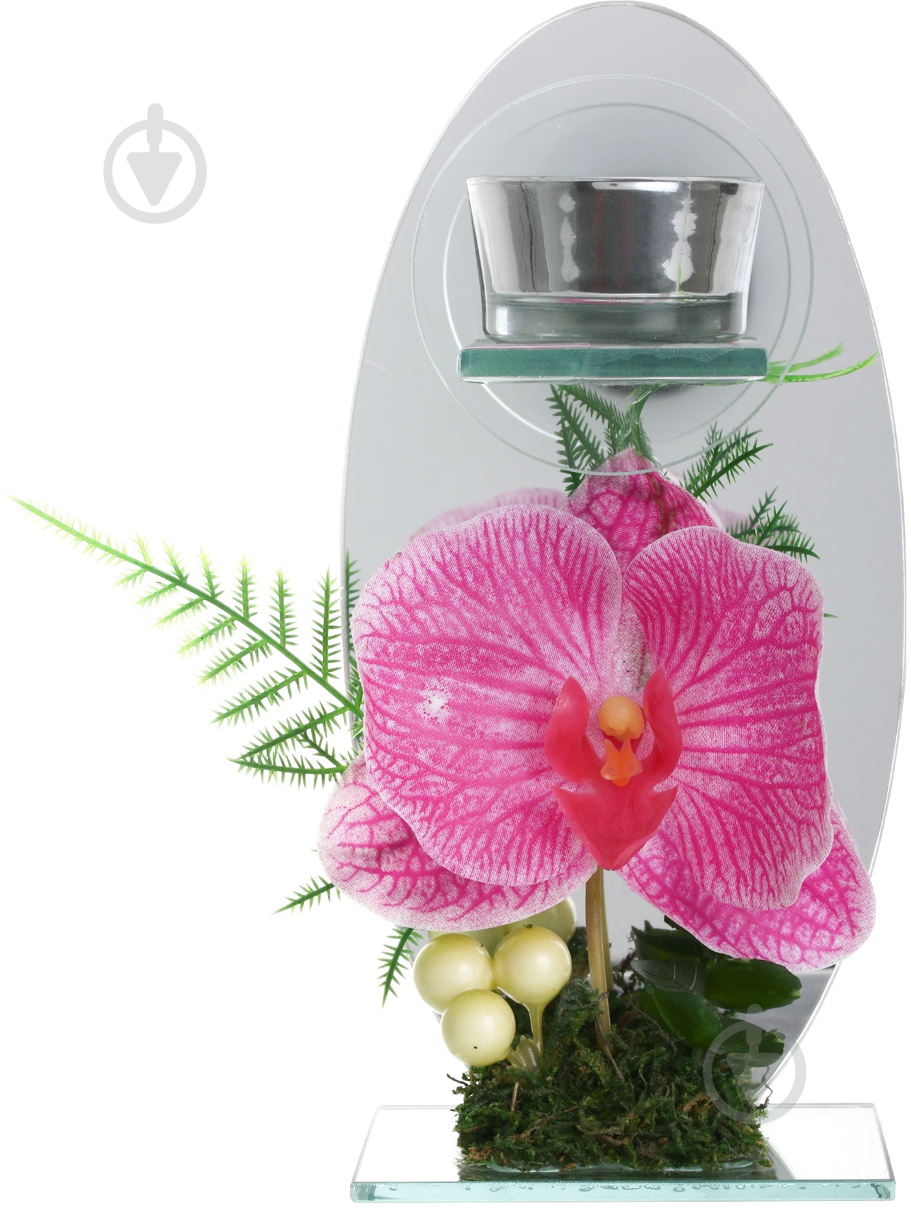 Подсвечник стеклянный с орхидеей EBA14A015 - фото 1