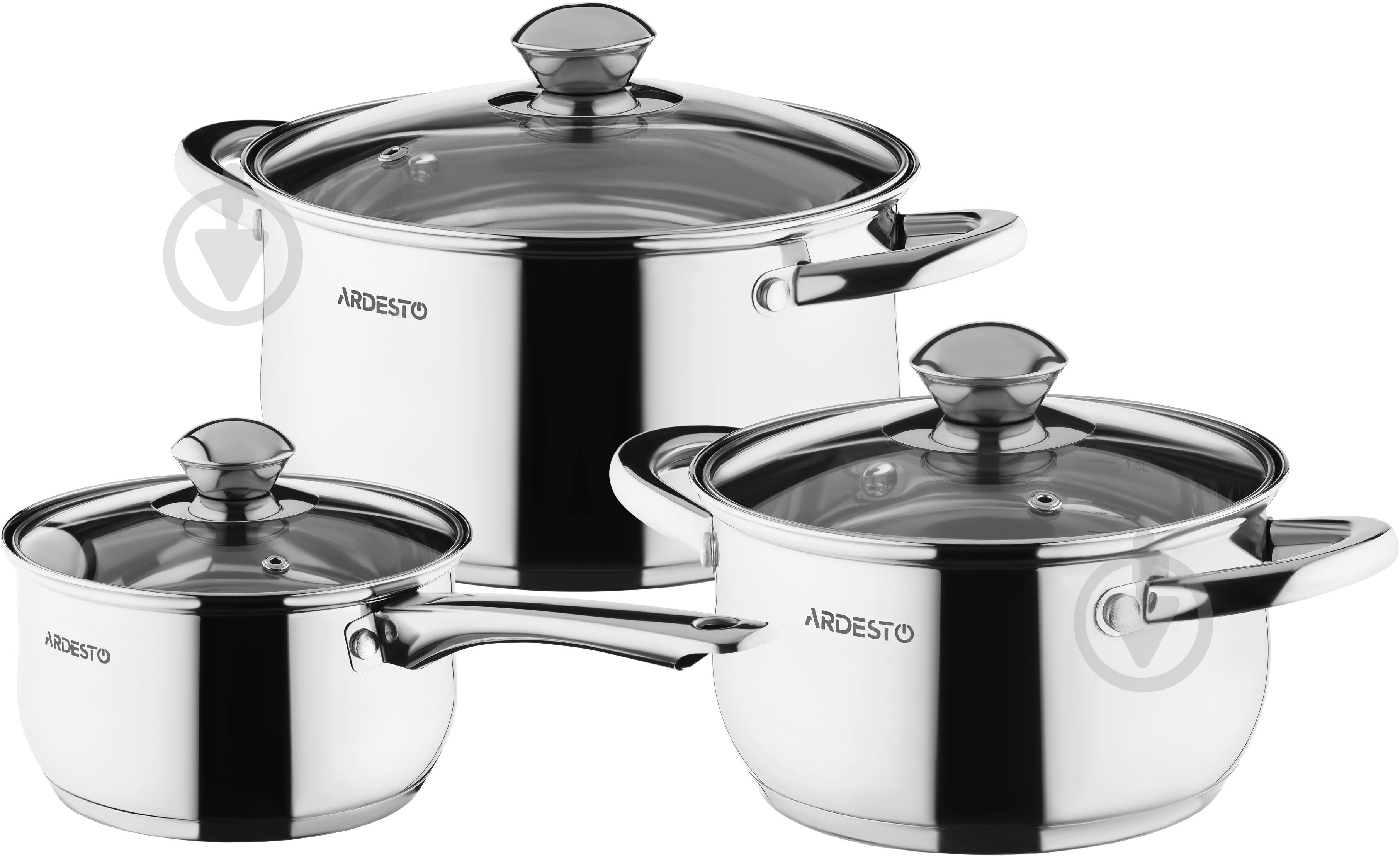 Набір каструль Ardesto Gemini Gourmet Varese 6 предметів нержавіюча сталь AR1906PS - фото 1 Набір каструль Ardesto Gemini Gourmet Varese 6 предметів нержавіюча сталь AR1906PS - фото 1