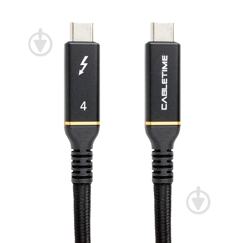 Кабель PowerPlant USB4 USB-C - USB-C 1 м черный (CA913299) - фото 1